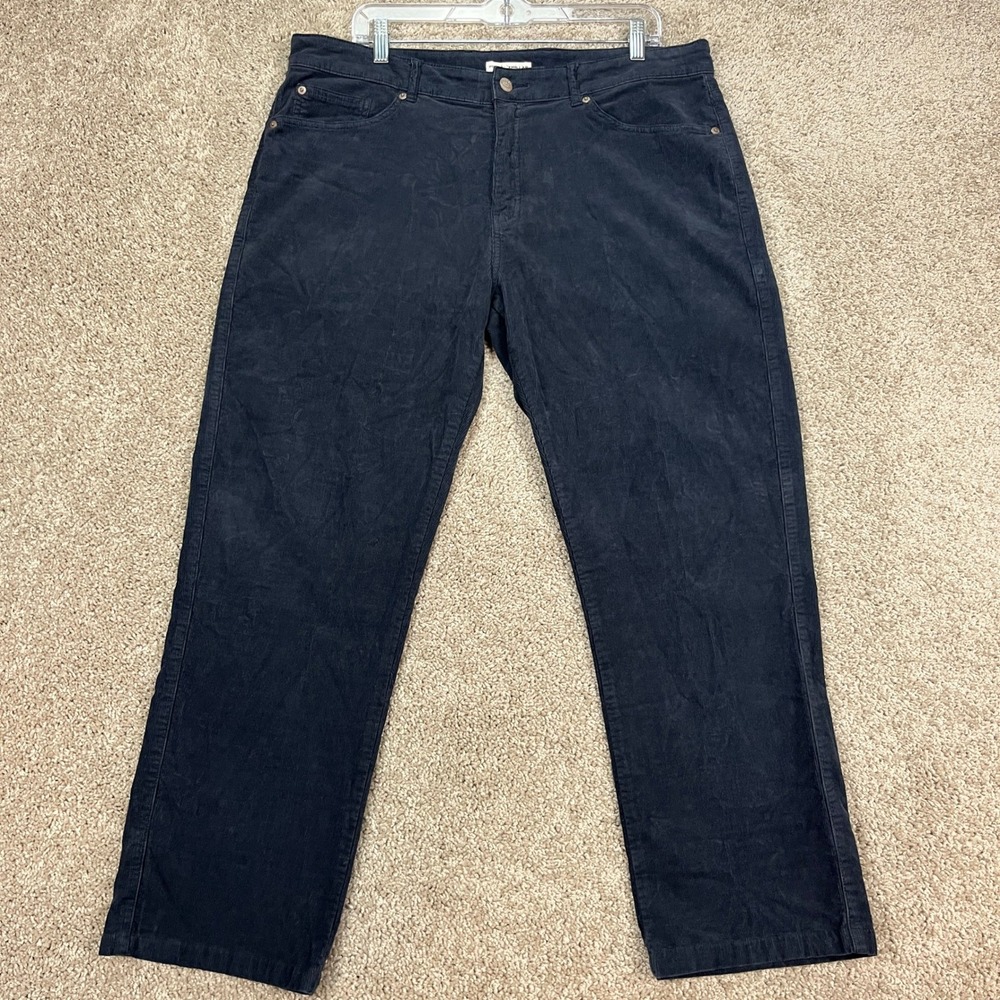 Peter Millar Mens Corduroy Pants 36x27 Navy Blue‎ Classic Fit Casual Trousers